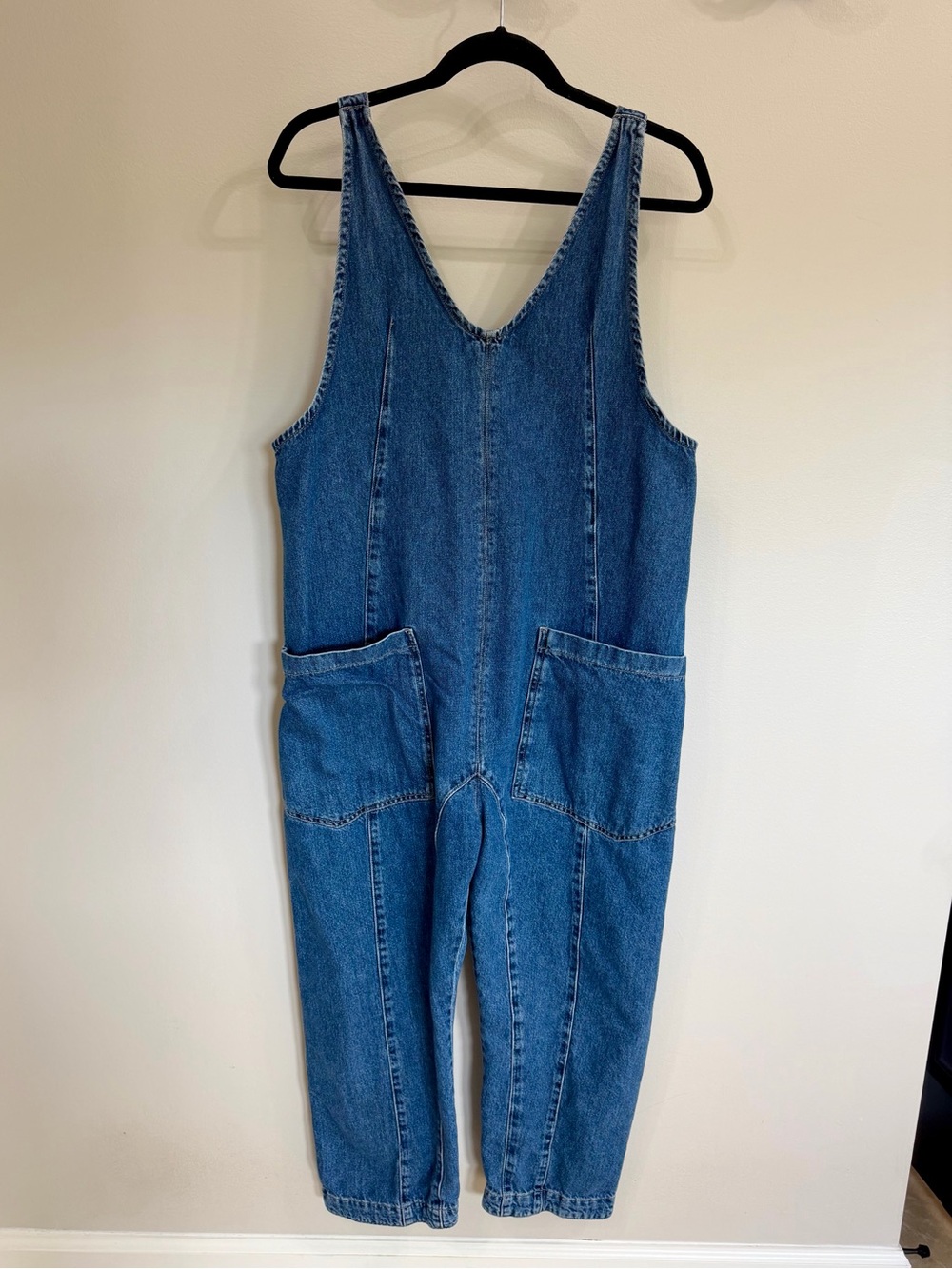 Free People Blue Denim Overalls